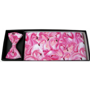 Pink Flamingos Cummerbund and Bow Tie Set